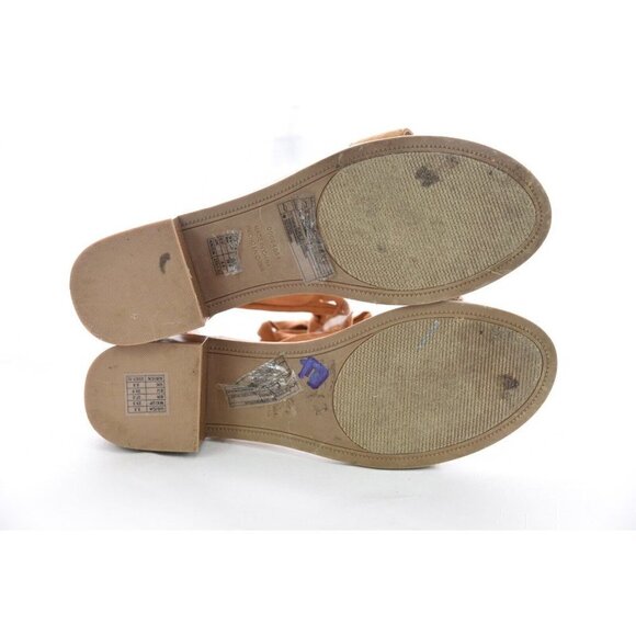 Forever 21 Sz 8.5 Floral Embroidered Faux Suede Leather Wrap Tie Lace Up Sandals - Picture 12 of 12